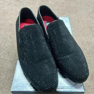 Men’s loafer dress shoes size 8 black sparkle prom wedding casual